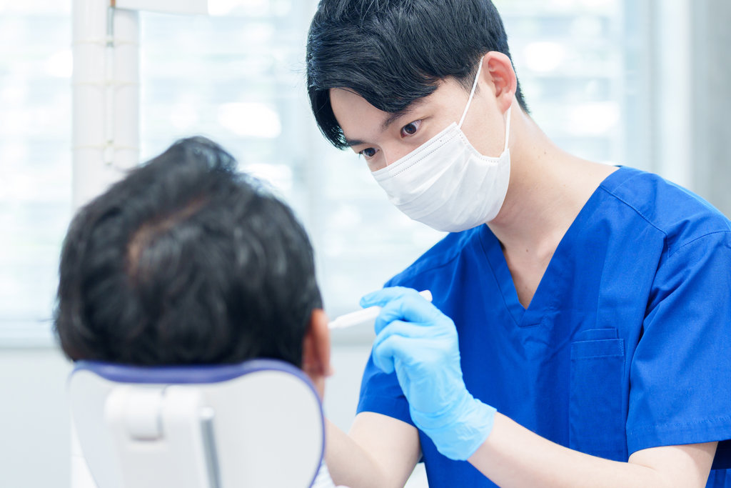Dentist treating tooth decay